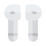Pair of headphone accessory device with high bass icon