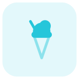 Cafeteria in a hotel room for ice cream and dessert icon