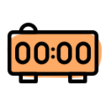 Digital clock with midnight time - New Year alert icon