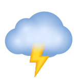 emoji de nuvem com relâmpagos e chuva icon