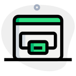 Online printing application on web portal layout icon