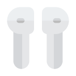 Bluetooth enabled pair of earphones to be connected wirelessly icon