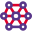 Atom structure with lattice holding each other icon