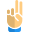 Two fingers up gesture isolated on a white background icon