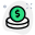 Dollar coin funds isolated on a white background icon