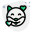 外部心脏围绕宠物狗脸表情符号动物绿色塔尔维沃 icon