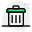 Trash can with lid isolated on awhite background icon