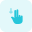 Two fingers drag down gesture isolated on a white background icon