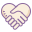 Cœur poignée de main icon