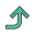 Rightward up arrow icon