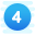 Circled 4 C icon