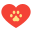 Heart with dog paw icon