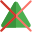 Do not bleach crossed triangle symbol layout icon