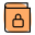 Book with secure with padlock layout logotype icon