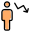 Downtrend chart of an employee from the previous employee icon