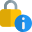 Locking info on a system isolated on a white background icon