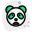 Panda emoji frowning pictorial representation with mouth open icon