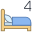 ベッド 4 台 icon