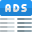 Ads at top margin line in various article published online icon