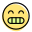 Happy reaction with teeth out visible smile icon