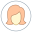 Usuário feminino tipo de pele com círculo 1 2 icon