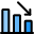 Stock market crisis leads to bar chart down tread icon