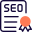 Seo certificate in concern of excellence and achievement icon