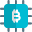 Bitcoin certified hardware with bitcoin blockchain mining icon
