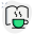 Academic book with a coffee cup isolated on a white background icon