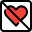 Heart crossed, love and romance concept for broken hearts icon