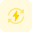 Regenerative electrical energy with bolt and recycle logotype icon