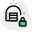 Locked storage warehouse with padlock logotype layout icon