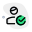 Check mark on a classical user for authentication and approval icon