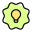 Lighting bulb on a flower isolated on a white background icon