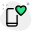 Smarphone with inbuilt heart rate sensor logotype icon