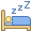 Schlafen im Bett icon