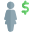 Salary transferred in dollar money tender layout icon