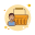 Оранжевая корзина покупок icon