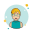 Blond Short Hair Lady With Blue Glasses icon