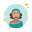 Brown Curly Hair Lady With Earrings icon