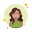 Brown Curly Hair Lady in Green Shirt icon