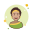 Brown Short Hair Lady With Golden Earrings icon