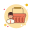 Мужская оранжевая корзина для покупок icon