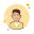 Homem, em, amarela, listrado, suéter icon