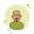 Homme avec moustaches et barbe en vert court icon