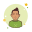 Hombre con cabello castaño en suéter verde icon