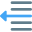 Narrow document page-setup text left shift arrow icon