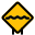 Rough road ahead with multiple bumps traffic board icon