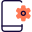 Mobile phone setting with the cogwheel logotype icon