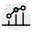 Dotted line chart with x y plot scattered icon